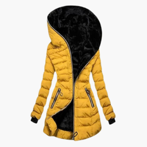 Longline Faux Fur Lined Puffer Jacket for Women