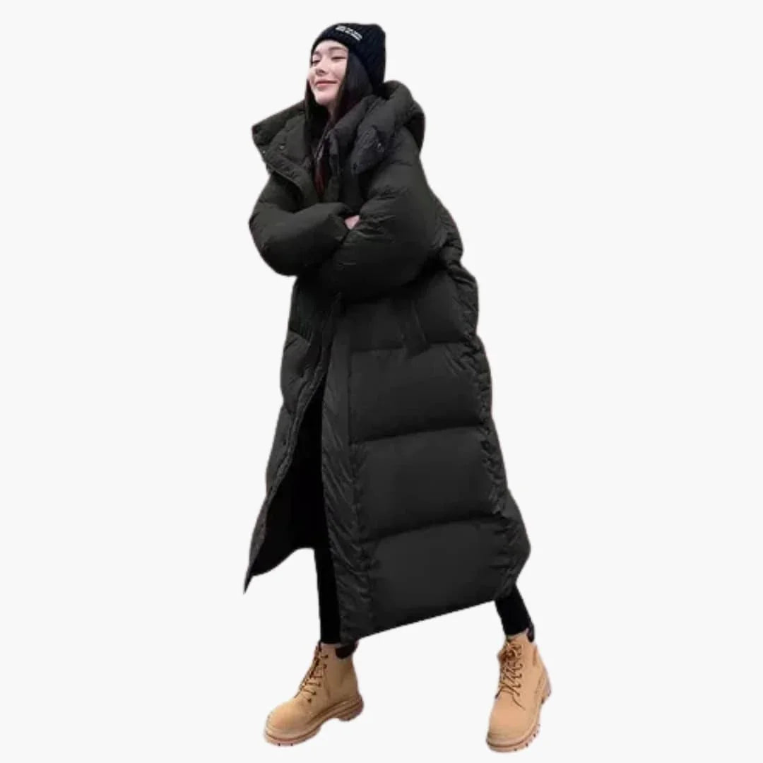 Women's Oversized Long Puffer Coat, Hooded Maxi