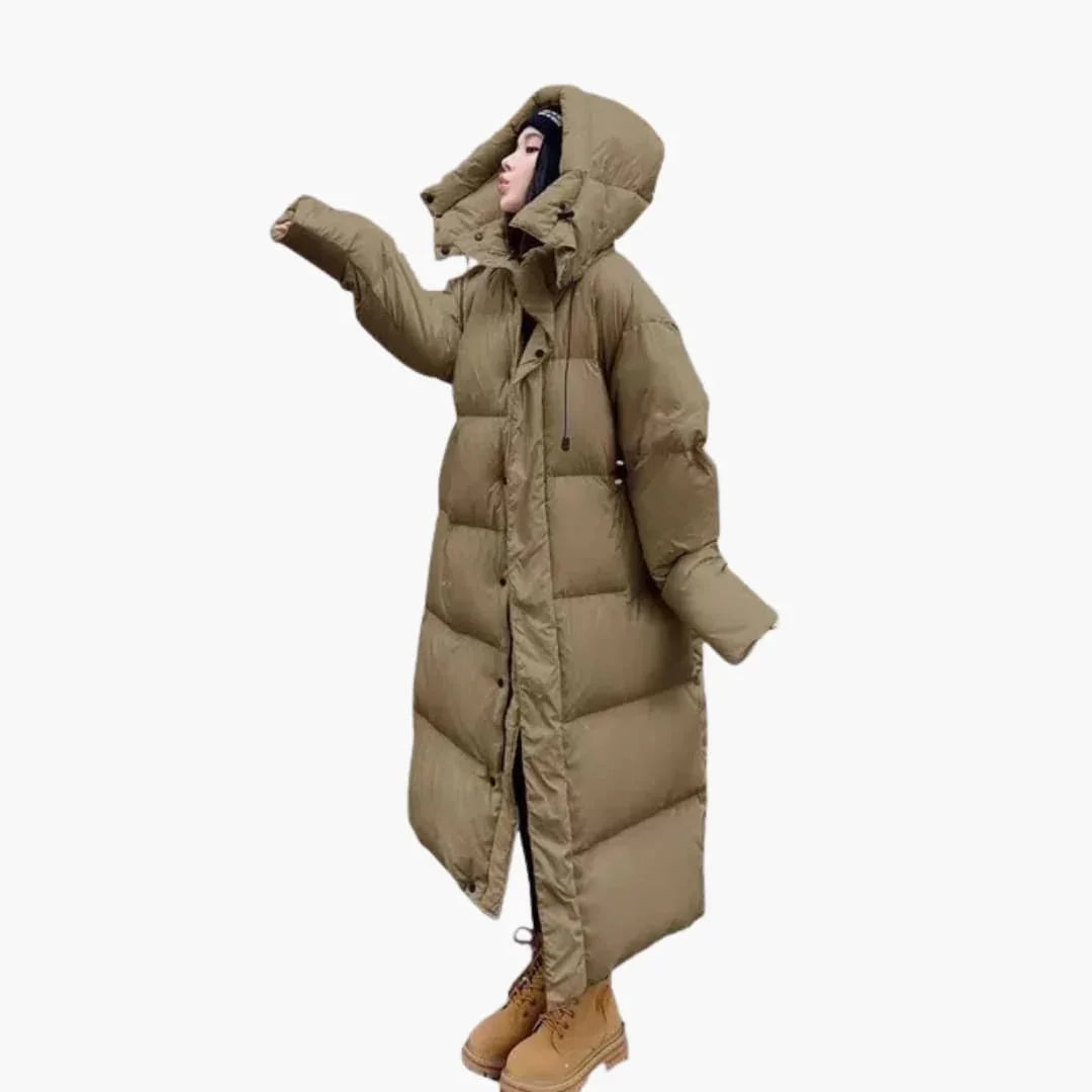 Women's Oversized Long Puffer Coat, Hooded Maxi