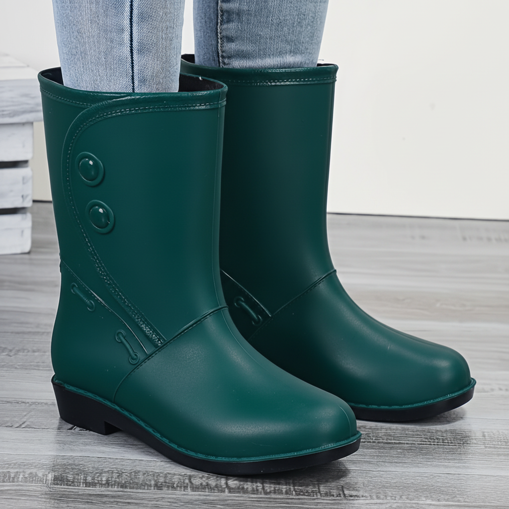 Women's Lightweight Wellington Boots, Mid-Calf Non-Slip