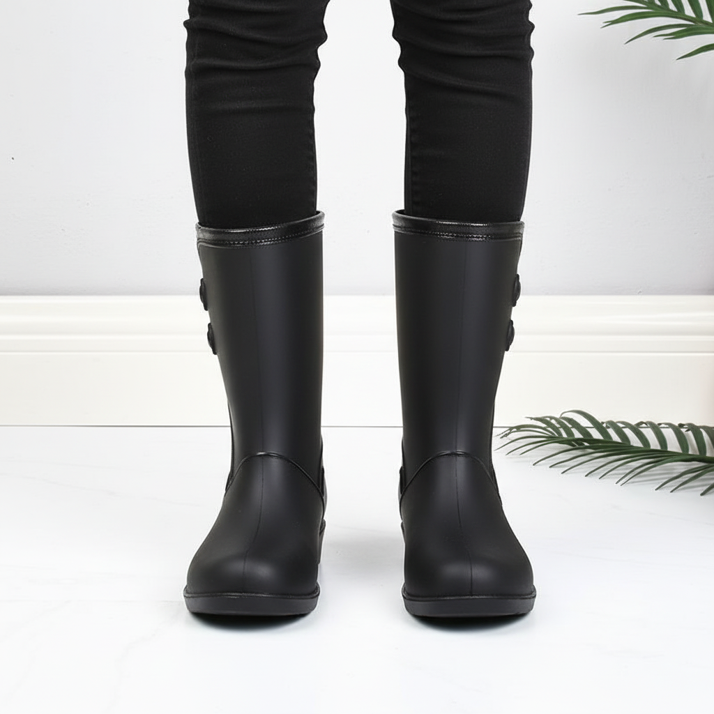 Women's Lightweight Wellington Boots, Mid-Calf Non-Slip