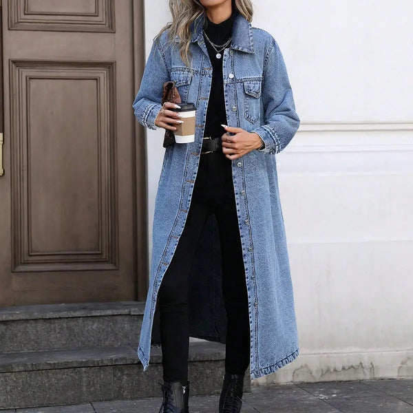Longline Denim Jacket for Women