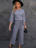 Harlene | Chic Women's Scuba Knit Wide Leg Jumpsuit 3