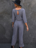 Harlene | Chic Women's Scuba Knit Wide Leg Jumpsuit 4