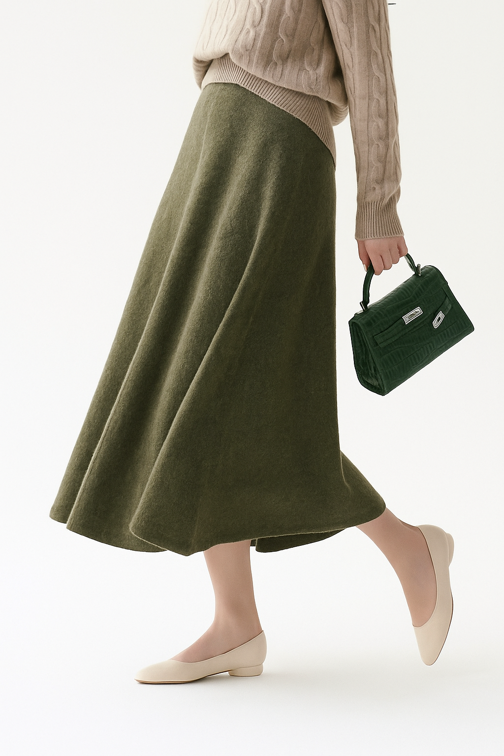 Nives | Cozy Women's High-Waist Knit Maxi Skirt