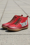 Cat Print Ankle Boots for Women 6