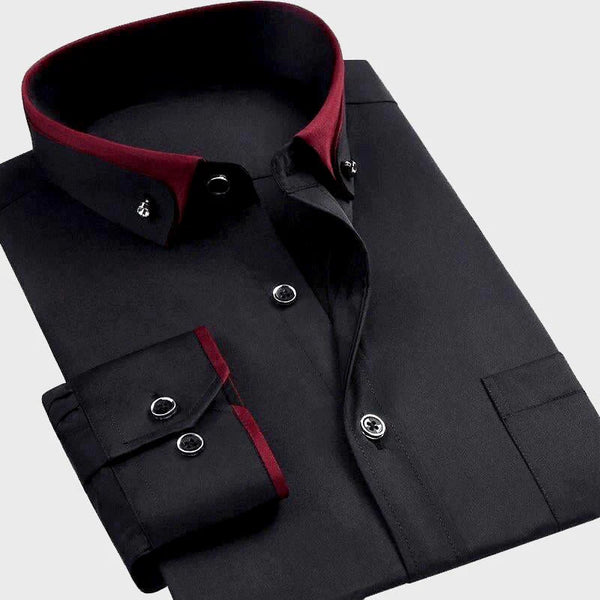 Men's Relaxed Fit Long Sleeve Button-Up Shirt