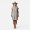 Women's Linen Shift Midi Dress Short Sleeve with Pockets 4