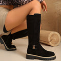 Lug Sole Buckle Knee-High Boots for Women 2