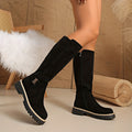 Lug Sole Buckle Knee-High Boots for Women 3