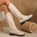 Lug Sole Buckle Knee-High Boots for Women 4