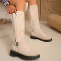 Lug Sole Buckle Knee-High Boots for Women 5