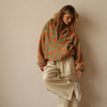 Women's Teddy Fleece Jacket, Floral Half-Zip Pullover 8