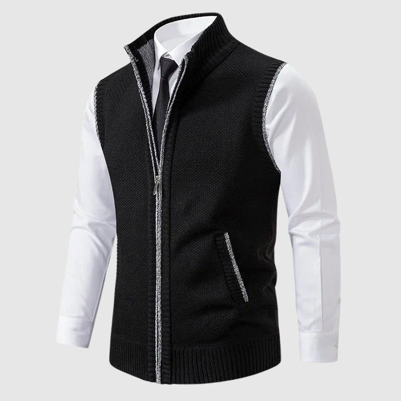Men's Zip-Up Knit Sweater Vest