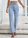 Women's Boyfriend Jeans, Pearl Embellished Straight Leg 6