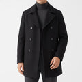 Wesley | Black Double-Breasted Peacoat for Men 1