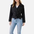 Notch Collar Trench Jacket for Women, Belted Bow 3