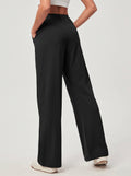 Women's Wide Leg Trousers, Pleated Pull-On Work Trousers 2