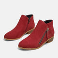 Vionne | Gray Leather Orthopedic Ankle Boots 6