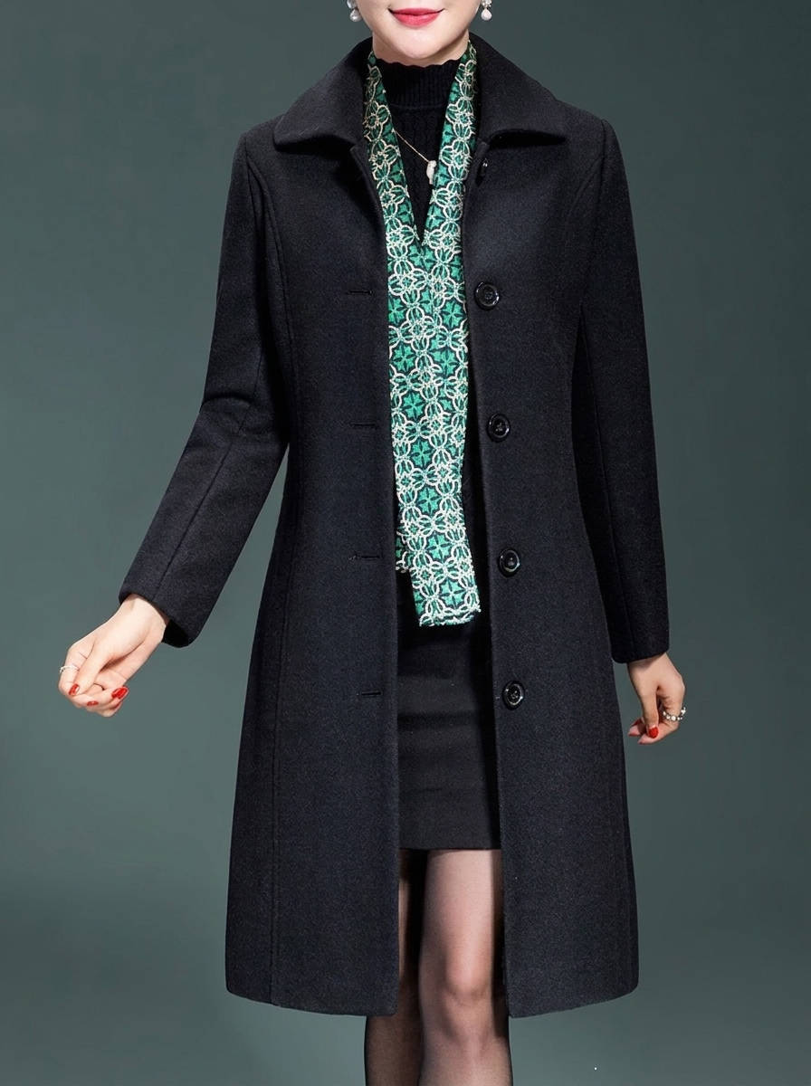 Slim Fit Wool Trench Coat for Women