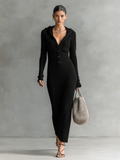 Slim Fit Hooded Knitted Maxi Dress for Women 6