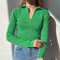 Suvi | Elegant Women's Collared Knit Sweater 5