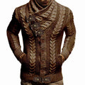 Tristan | Rugged Men's Shawl Collar Cable Knit Cardigan 4