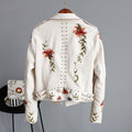 Women's Embroidered Moto Jacket with Floral Details 4
