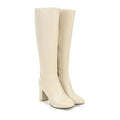 Square Toe Side Zip Knee-High Boots for Women 6