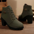 Chunky Heel Buckle Strap Ankle Boots for Women 3
