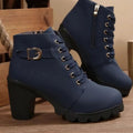 Chunky Heel Buckle Strap Ankle Boots for Women 4