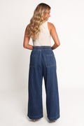 Women's Wide Leg Jeans, Elastic Drawstring Waist Denim 7