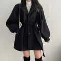 Women's Double-Breasted Wrap Coat with Tie Belt 1