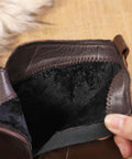 Leather Ankle Boots with Leaf Detail and Block Heel 5