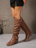 Double Buckle Slouched Knee-High Boots for Women 2