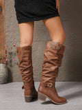 Double Buckle Slouched Knee-High Boots for Women 3