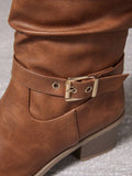 Double Buckle Slouched Knee-High Boots for Women 4