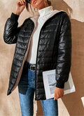 Lightweight Hooded Puffer Jacket with Ribbed Cuffs for Women 3