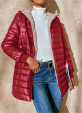 Lightweight Hooded Puffer Jacket with Ribbed Cuffs for Women 4