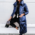 Tabitha | Long Diamond-Quilted Puffer Coat with High Collar for Women 2
