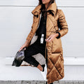 Tabitha | Long Diamond-Quilted Puffer Coat with High Collar for Women 3