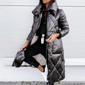 Tabitha | Long Diamond-Quilted Puffer Coat with High Collar for Women 1