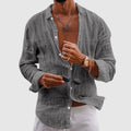 Men's Relaxed Fit Short Sleeve Linen Shirt 3