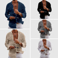Men's Relaxed Fit Short Sleeve Linen Shirt 6