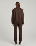 Coffee Suede Look Bomber Jacket for Women 3