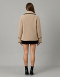 Beige Borg Teddy Fleece Jacket for Women 3
