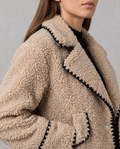 Beige Borg Teddy Fleece Jacket for Women 5