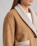 Sherpa Trim Suede Look Teddy Jacket for Women 4