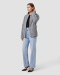 Grey Boucle Open Front Jacket for Women 1