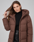 Khaki Hooded Puffer Coat for Women 4